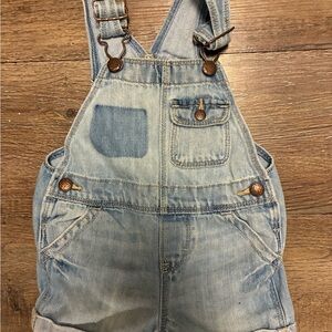 OshKosh B'gosh Light Blue Denim Overalls Patch 12-18 Months